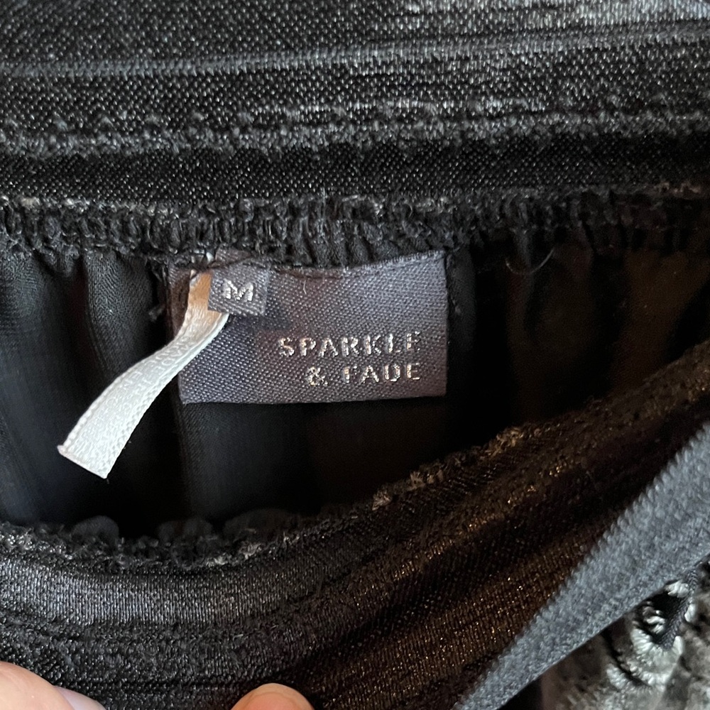 Elegant Black and Gray faux crushed velvet Women's Skirt - Picture 2 of 4